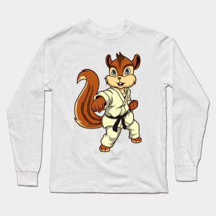 Cartoon chipmunk doing karate Long Sleeve T-Shirt